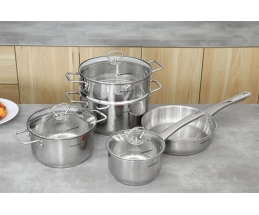 Bộ nồi chảo quánh inox nắp kính Sunhouse SHG991