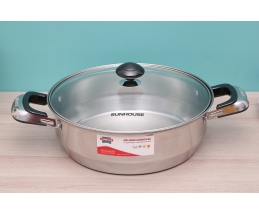 Nồi lẩu inox nắp kính 26 cm Sunhouse SHL26 