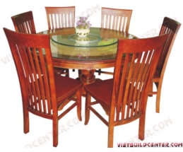 BÀN ĂN GỖ TRÒN KIẾNG XOAY
