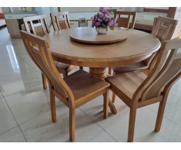 BỘ BÀN ĂN GỖ TRÒN XOAY(1M2)