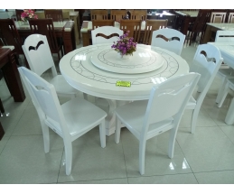 BỘ BÀN ĂN MẶT ĐÁ 3D TRÒN