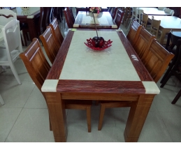 BỘ BÀN ĂN MẶT ĐÁ 6 GHẾ, KT 1.6M