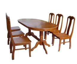 BÀN ĂN GỖ OVAL 6 GHẾ